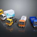Colorful Toy Truck Models With Various Designs And Types On