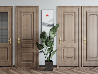 New Chinese-style Swing Door Swing Door Combination model