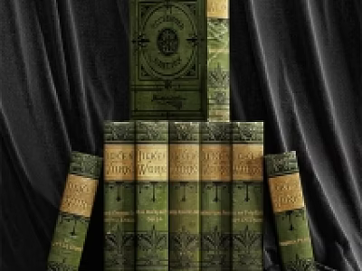 Vintage Green Books Stacked with Gold Accents and Classic Design Elements 3d model