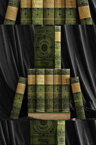 Vintage Green Books Stacked with Gold Accents and Classic Design Elements 3d model