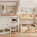 Modern Natural Wood Bunk Bed With Ladder And Storage Drawers For Cozy Lovely Kids Bedroom