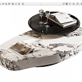 Modern Marble Texture Coffee Table With Tray Wine Glasses And Books