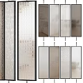 Modern Decorative Glass Room Dividers With Different Textured Patterns For Interior Spaces 3d model