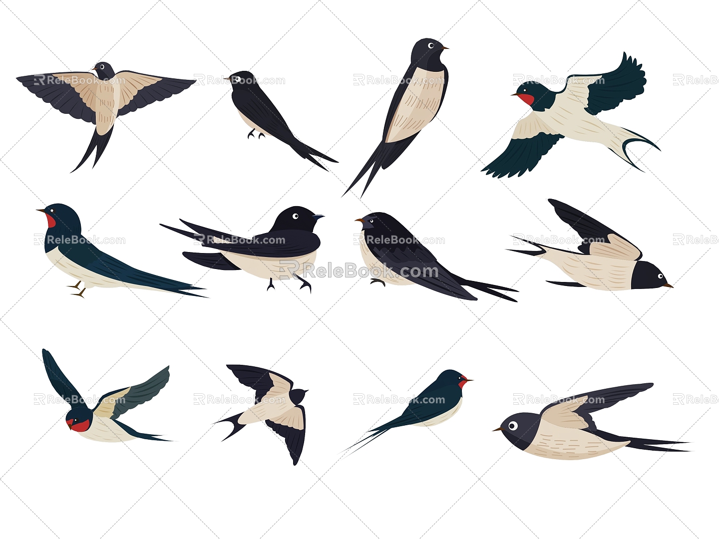 Swallow silhouette flying bird bird pigeon animal wings peace pigeon flying decoration animal wall decoration icon spring silhouette 3d model