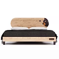 Natural Wooden Kids Bed With Rounded Headboard And Safe Rails For Children's Bedroom