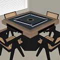 Modern Mahjong Table and Chair Mahjong Table Chess and Card Table 3d model