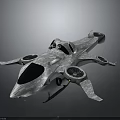 Futuristic Spacecraft With Streamlined Design Multiple Engines Dark Cockpit And Geometric Patterns For Space Exploration 3d model