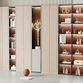 Modern Light Wooden Display Cabinet With Multiple Shelves Books Ornaments And LED Lighting