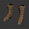Brown High Top Boots With Lace Up Design Silver Sole Practical Daily Wear