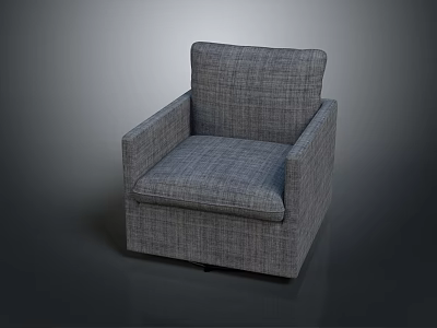Modern Grey Fabric Upholstered Armchair With Comfortable Seat And Backrest Design 3d model