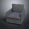 Modern Grey Fabric Upholstered Armchair With Comfortable Seat And Backrest Design