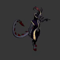 Animated Game Character With Horned Head Large Ears And Pointing Hand