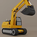 Yellow Electric Toy Excavator With Crawler Tracks And Front Bucket For Kids
