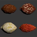 Colorful Mixed Nuts with Different Textures and Shapes on White Background
