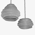 Layered Wavy Fabric Pendant Lights in Two Tone Colors Modern Design