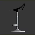 Modern Black Bar Stool With Two Circular Cutouts And White Metal Frame 3d model