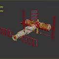Detailed Space Station 3D Model with Solar Panels and Connected Modules 3d model