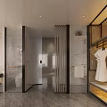 Modern Hotel Guest Room With Large Bed Writing Desk Ergonomic Chair And Natural Light