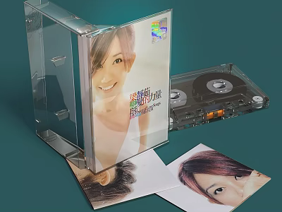 Daily Electrical Appliance Transparent Cassette Case With Cassette Tape And Female Image 3d model