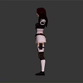 Female Mechanic Character With Long Brown Hair Glasses Black Vest White Top And Tool Belt