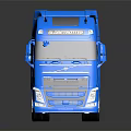 Blue Volvo Truck Model Featuring Detailed Cab And Reflection On Dark Surface