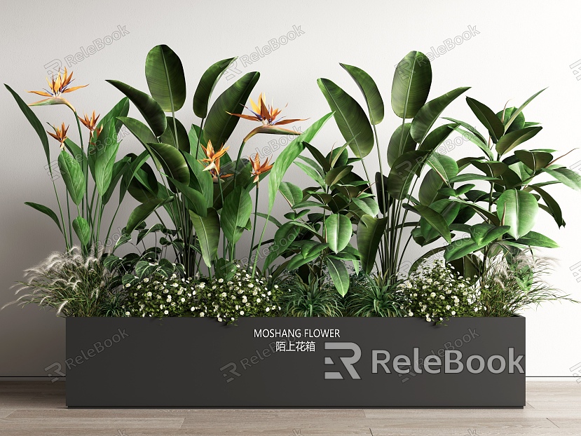 Pendulum green plant flower box plant potted plant combination plant pile landscape landscaping model