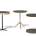 Modern Side Tables With Varied Base Structures Dark Tops And Metal Frames 3d model