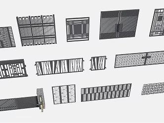 New Chinese Style Gate Iron Gate 3d model