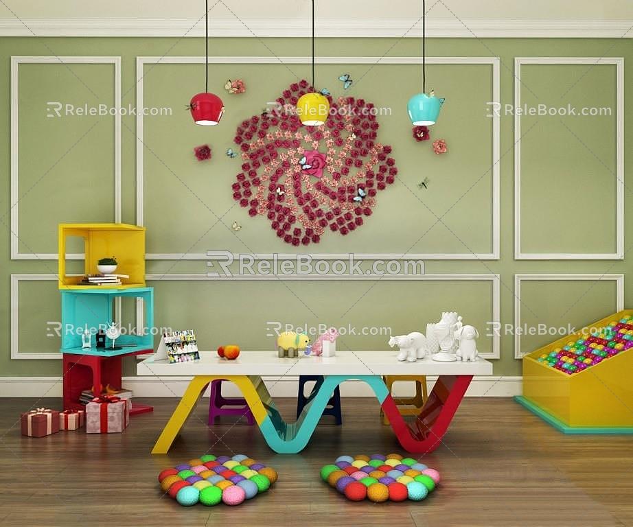 Children's tables and chairs 3d model