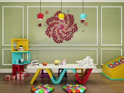 Children's tables and chairs 3d model