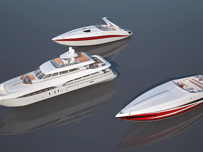 Luxury Yachts Showcased In Three Different Designs 3d model