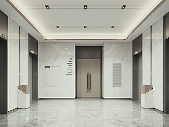 modern elevator hall elevator car 3d model