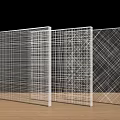Modern Room Dividers With Geometric Grid Patterns White Frame And Transparent Panels