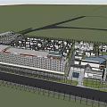 Modern Hotel Building Design With Curved Roof Green Landscaping And Connected Structures