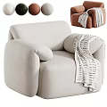 Cozy Modern Beige Single Sofa With Striped Blanket And Color Options