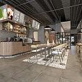 Industrial LOFT Milk Tea Shop Cafe 3d model