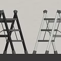 Durable Hardware Tools Ladders Black And White For Home Use On Wooden Floor With Light Wall