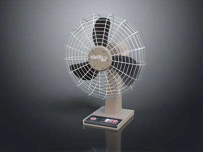 TRANE Tabletop Air Cooler Fan With Metal Mesh Cover And Black Blades Design 3d model