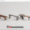 New Chinese Style Sofa Bench 3d model