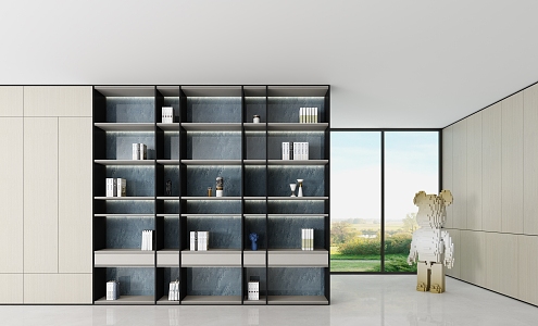 Light Luxury Bookcase Decorative Cabinet 3d model