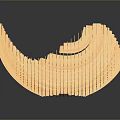 Decorative Orange Household Item With Ribbed Curved Bowl Shaped 3D Texture