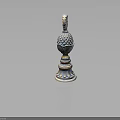 Intricate Classical Ornamental Column Component With Scallop Top Pineapple Texture And Layered Base