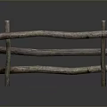 Rustic Wooden Fence With Natural Logs And Green Moss Accents Outdoor Decor
