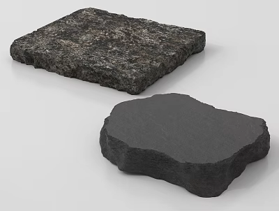 Natural Stone And Wood Materials Showcasing Rough Textures And Unique Shapes 3d model