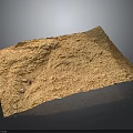 Rough Brown Terrain Model With Sandy Rocky Surface Texture On Black Background 3d model