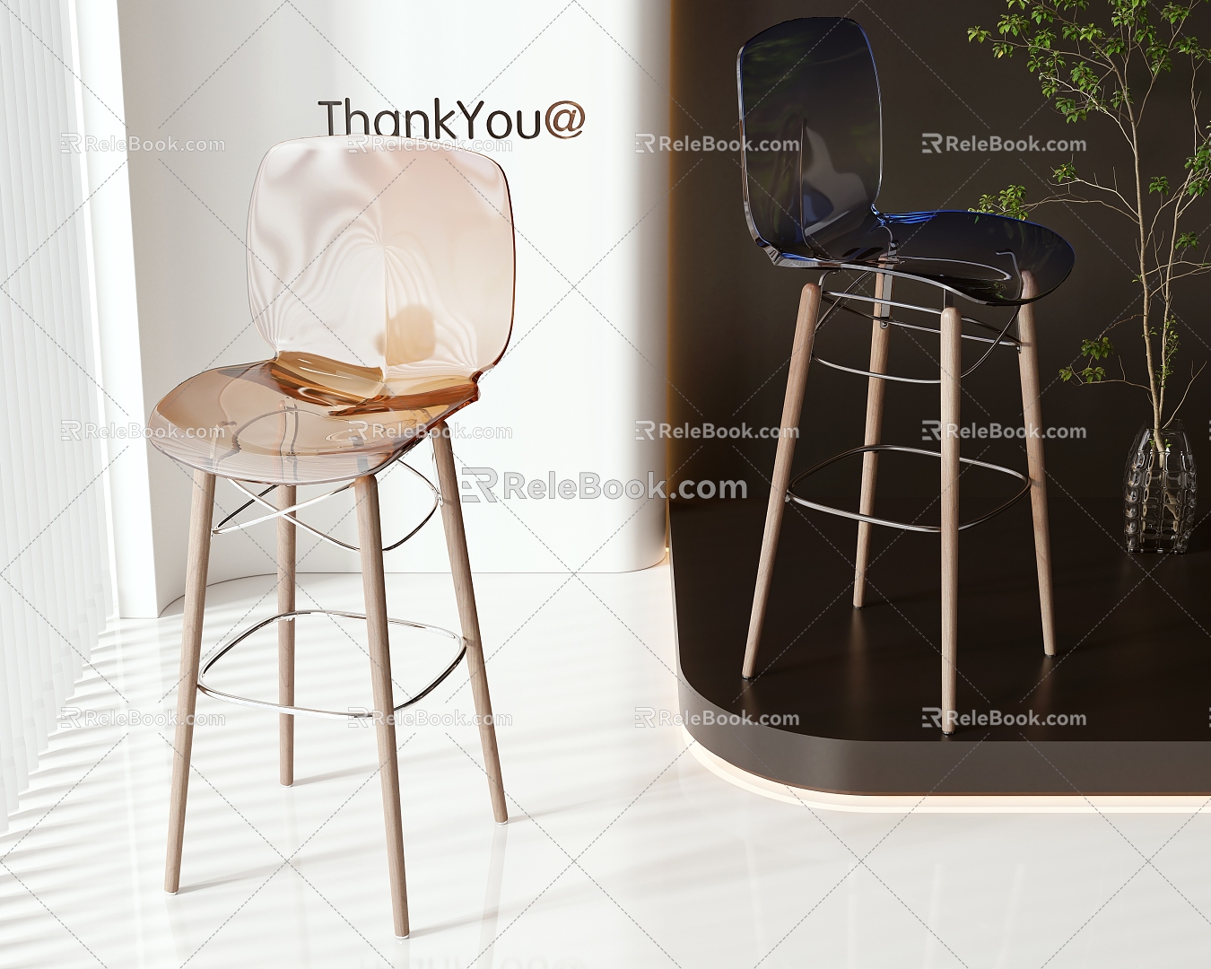 Modern Bar Chair 3d model