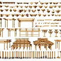 Building Materials Duct Arch Mortise and Tenon Structure Ancient Building Component Column Ancient Building Structure Column Foundation Suspension Beam Structure Shigu Wood Beam Column Foundation Stone 3d model