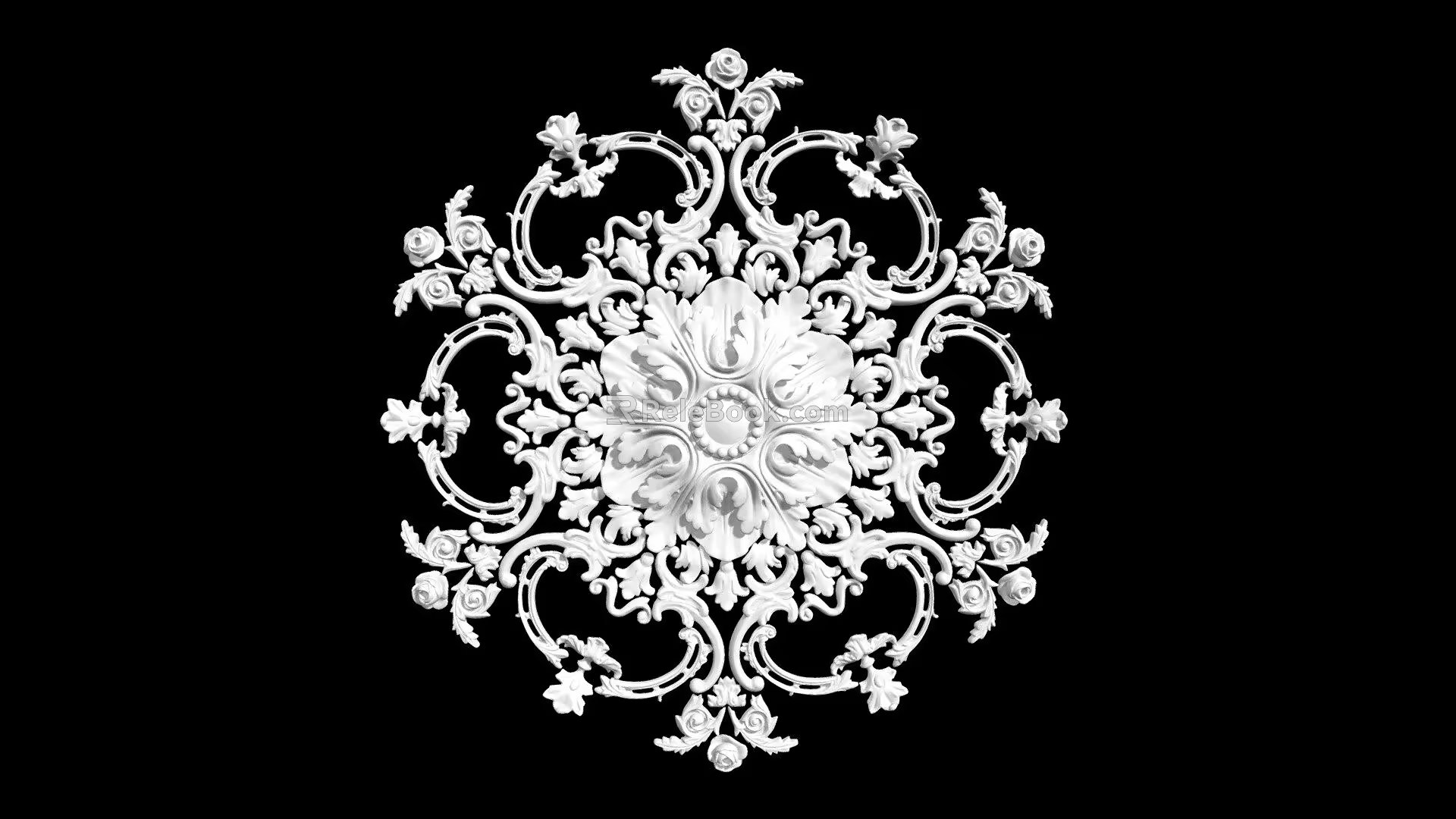 Carved Lamp Panels European-style Carved Building Components Gypsum Line Carved Corner Line Carved Craft Carved Silver Carved Corner Line 3d model