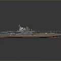 Aircraft Carrier Warship Featuring Flight Deck And Detailed Naval Military Structure Design