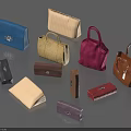 Assortment Of Stylish Bags Including Handbags Clutches And Wallets In Multiple Colors